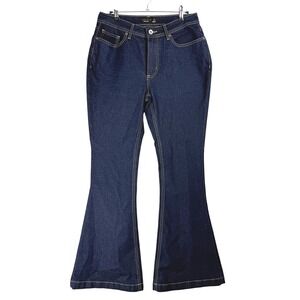 Studio 12 Women Dark Wash Flare Jeans High Rise Indigo FA25J-2814 Size 13